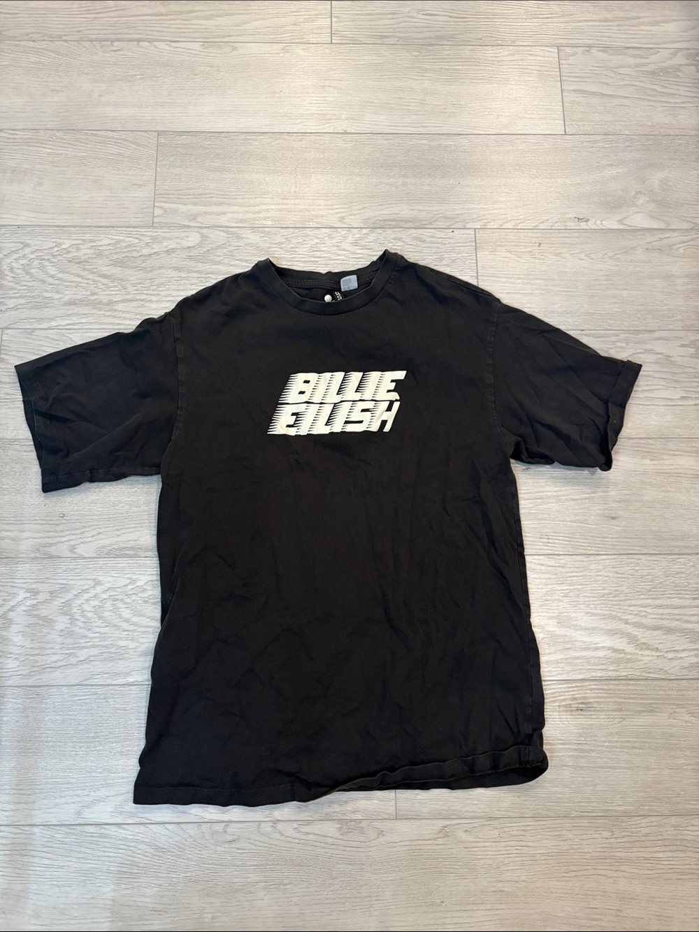 Black Graphic Short-Sleeve Tee with Center Logo